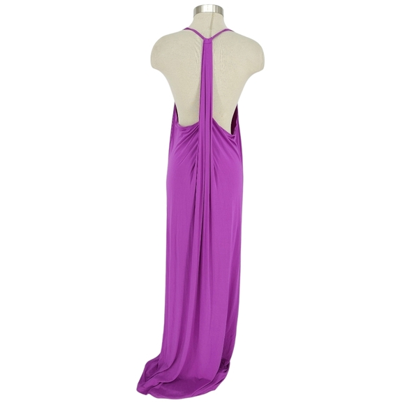 Fabletics Neema Long Maxi Dress Purple Sleeveless Stretch Knit Pull On XL - Picture 4 of 8
